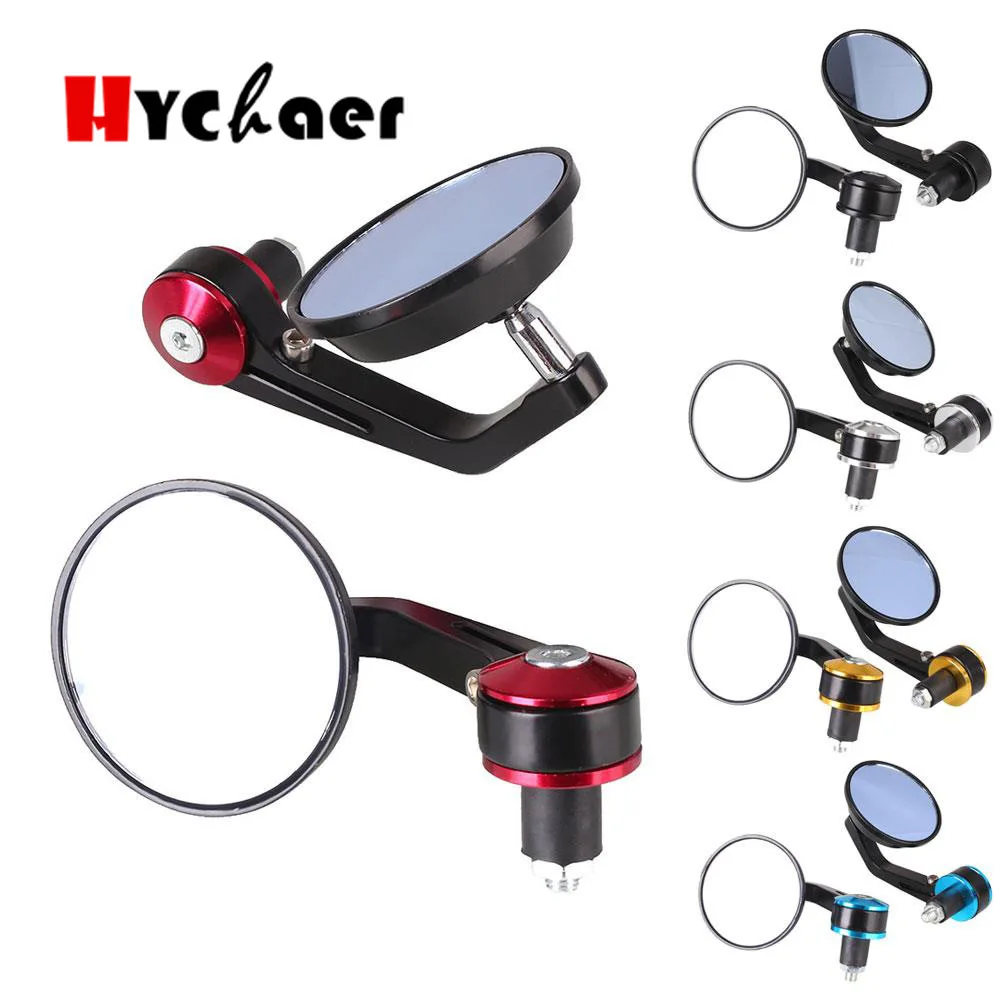 1Pair Universal 7/8&quot Round Bar End Rear Mirrors Moto Motorcycle Motorbike Scooters Rearview Mirror Side View |