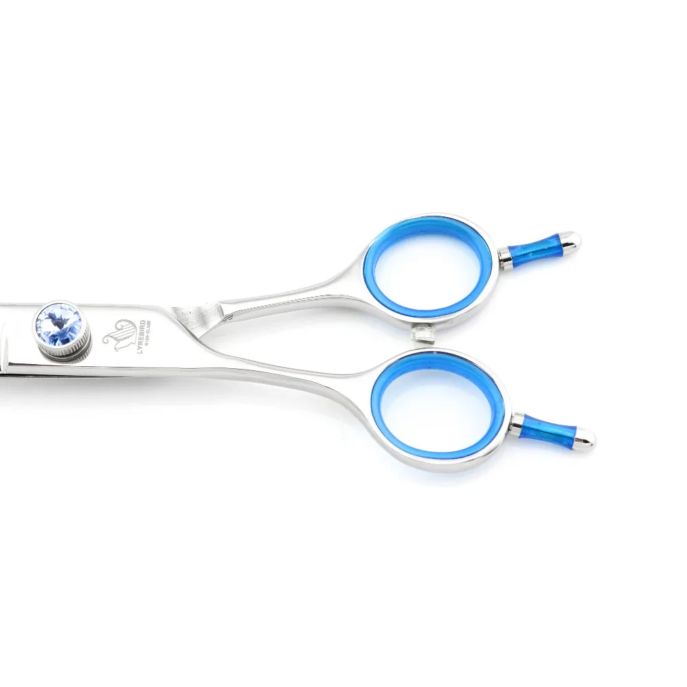 Pet Dog Grooming Scissors 7 INCH Left Hand Curved Hair Shears Big Blue Stone Bag Optional 1PCS/LOT Lyrebird NEW | Красота и здоровье