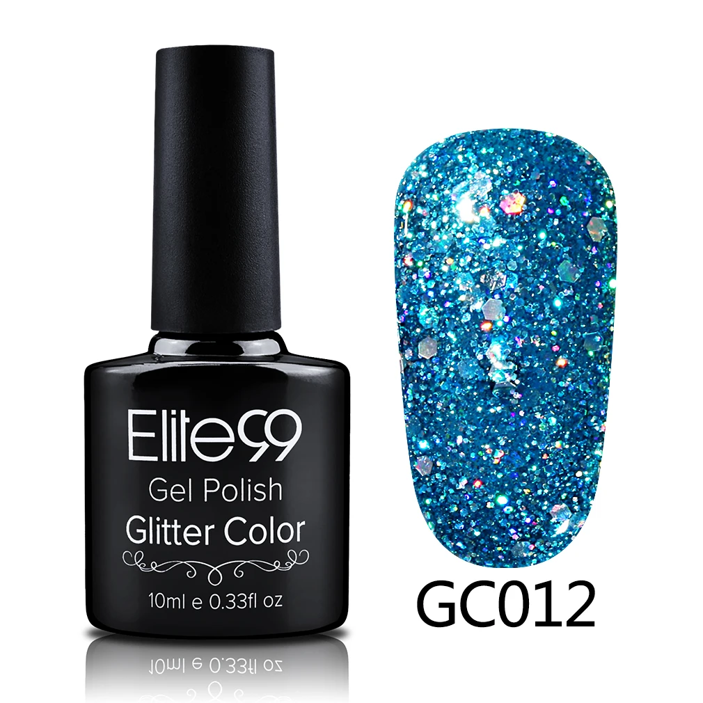Elite99 10 мл Soak Off Diamond гель УФ гель для ногтей с блестками Лак Блеск геллак нужно УФ лампы клей для ногтей эмаль блёстки гель - Цвет: S-GC012