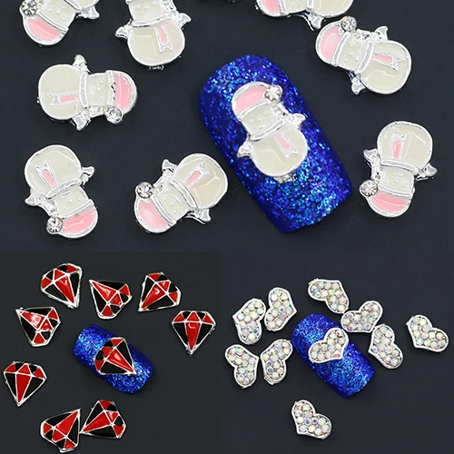 10 х Мода 3D со стразами Дизайн ногтей Стикеры ювелирный сплав DIY украшения |
