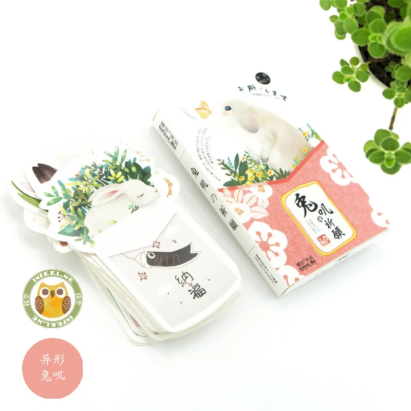30 шт./кор. Kawaii Кролик открытки DIY сообщения карты креативный подарок школьные