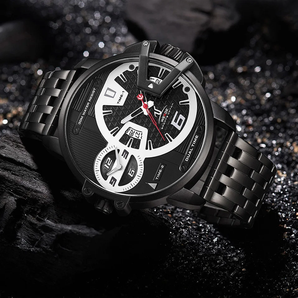 WEIDE мужские часы, спортивные военные часы с белым циферблатом, Мужские Аналоговые часы, кварцевые наручные часы, водонепроницаемые, Relogio Masculino reloj