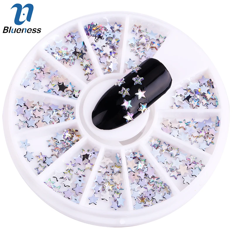 Blueness красочные Звездные ногти дизайн колеса УФ гель лак Стразы очки для маникюра