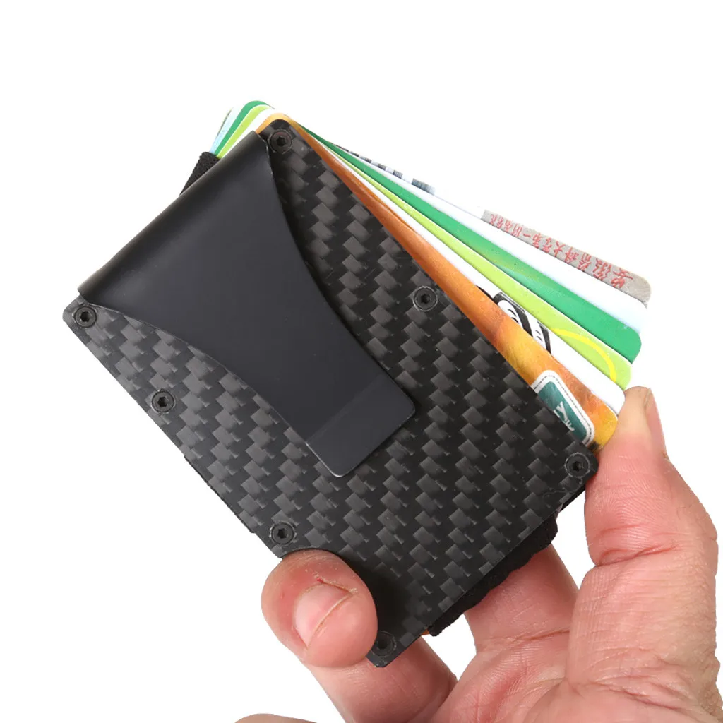 

Man Bag Fashion Card Box Carbon Fiber Ultra Thin Metal Holder Credit tarjetero hombre erkek cuzdan baellerry mens wallets
