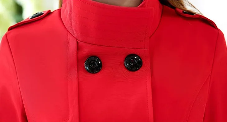 Женский элегантный Тренч Осень 2017 облегающая двубортная верхняя одежда с