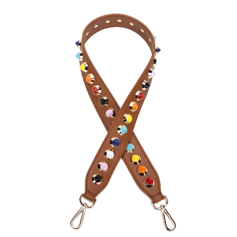 BENVICHED 2022 new colorful rivets wide shoulder strap you fashion hit color accessories R130 | Багаж и сумки