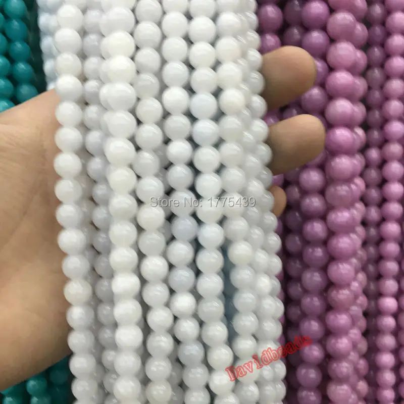 Бесплатная доставка оптовая продажа круглые бусины из натурального камня белого