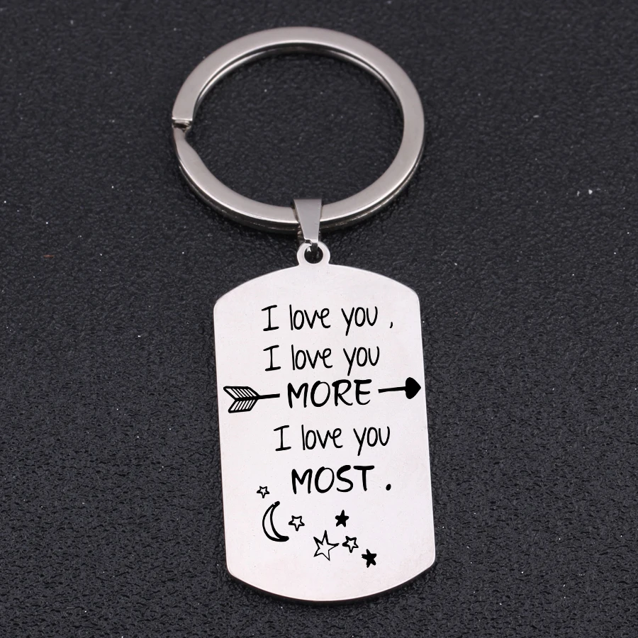 &quotI Love You More &amp Most&quot подарок на день святого Валентина для пары брелок с узором в