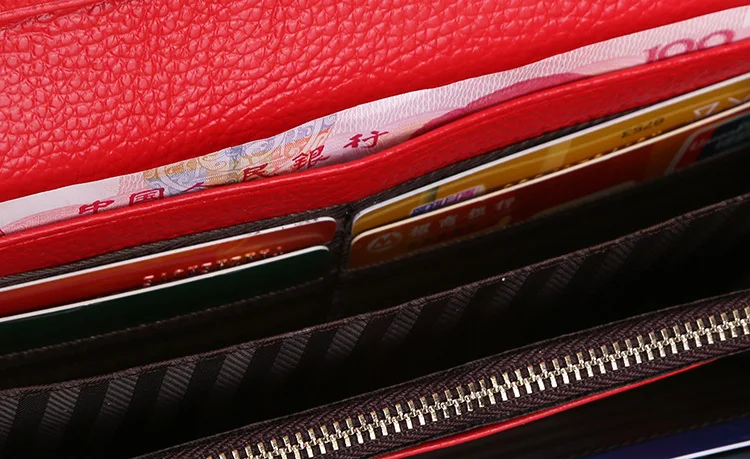 Женщины из натуральной коровья кожа сцепление кошельки Леди патент портмоне |