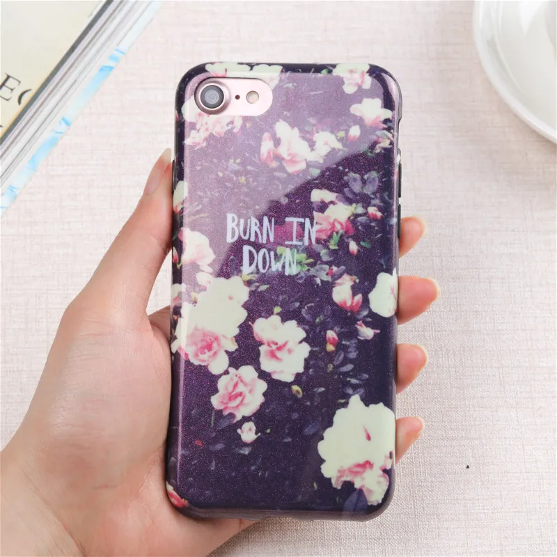 Vintage Flower Rose Camellia Soft Back Cover for IPhone 6 6s plus Phone Case Silicone Capa Housing Coque iphone |