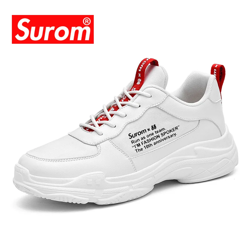 SUROM Breathable Microfiber Lace-Up Brand 2019 Spring Man Casual Shoes New Fashion Mens Sneaker Hot Sale Platform | Обувь