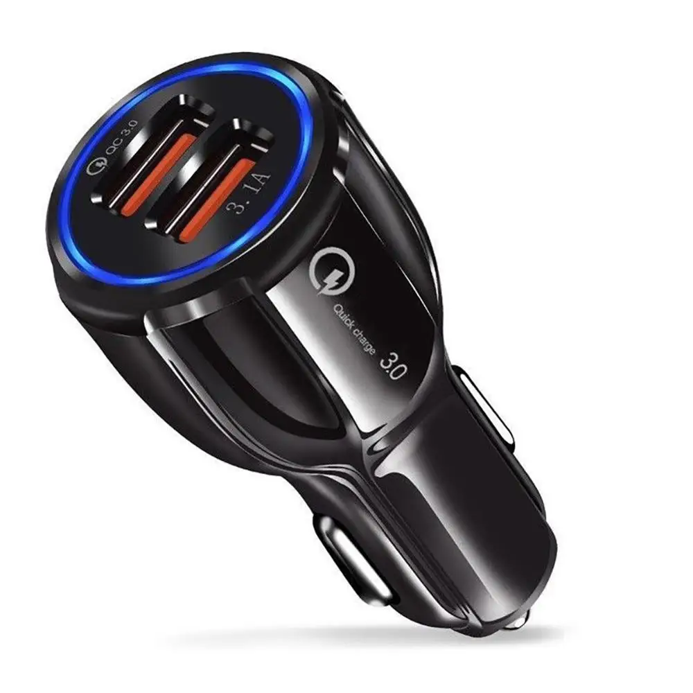 QC3.0 Сертифицированный быстрый заряд двойной 2 USB порт быстрое автомобильное зарядное устройство 36 Вт аксессуар