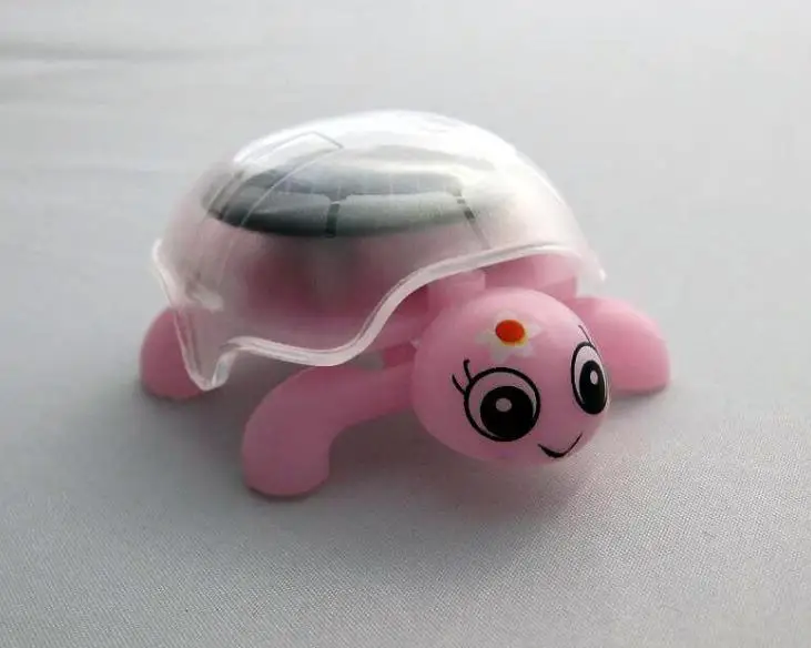pink Солнечный Мощность энергии игрушечные черепахи детей Reptile милые Животные обучения подарки - Цвет: pink