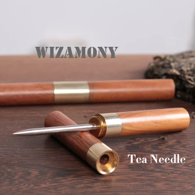 Pearwood tea needle WIZAMONY, высокое качество, 1 шт., набор ножей из нержавеющей стали для чая пуэр, инструменты, игла для чая, конус пуэр, торт из сандалового дерева чайная нож, инструменты для пуэр - Цвет: Pearwood tea needle