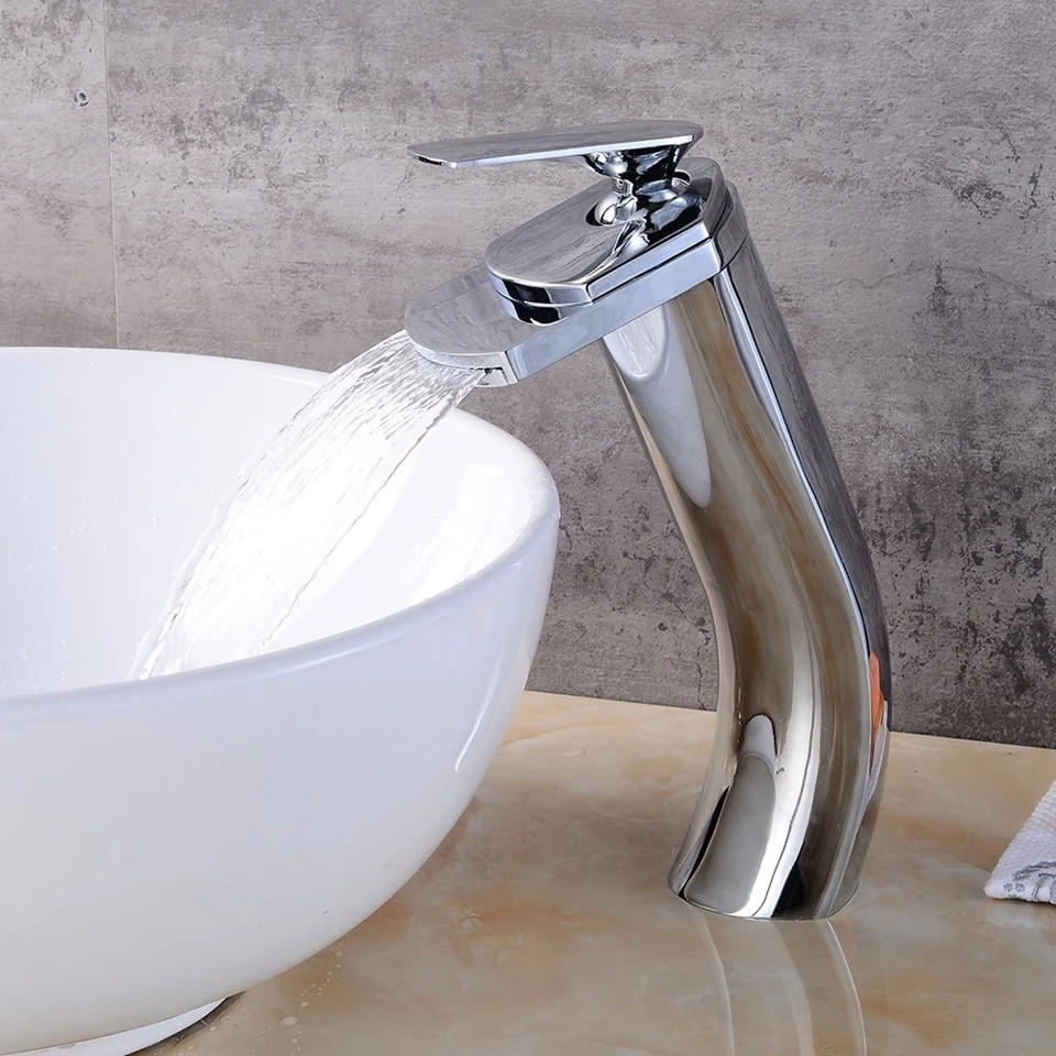 Смеситель для раковины Европейский хромированный Водопад с одной ручкой Ванная