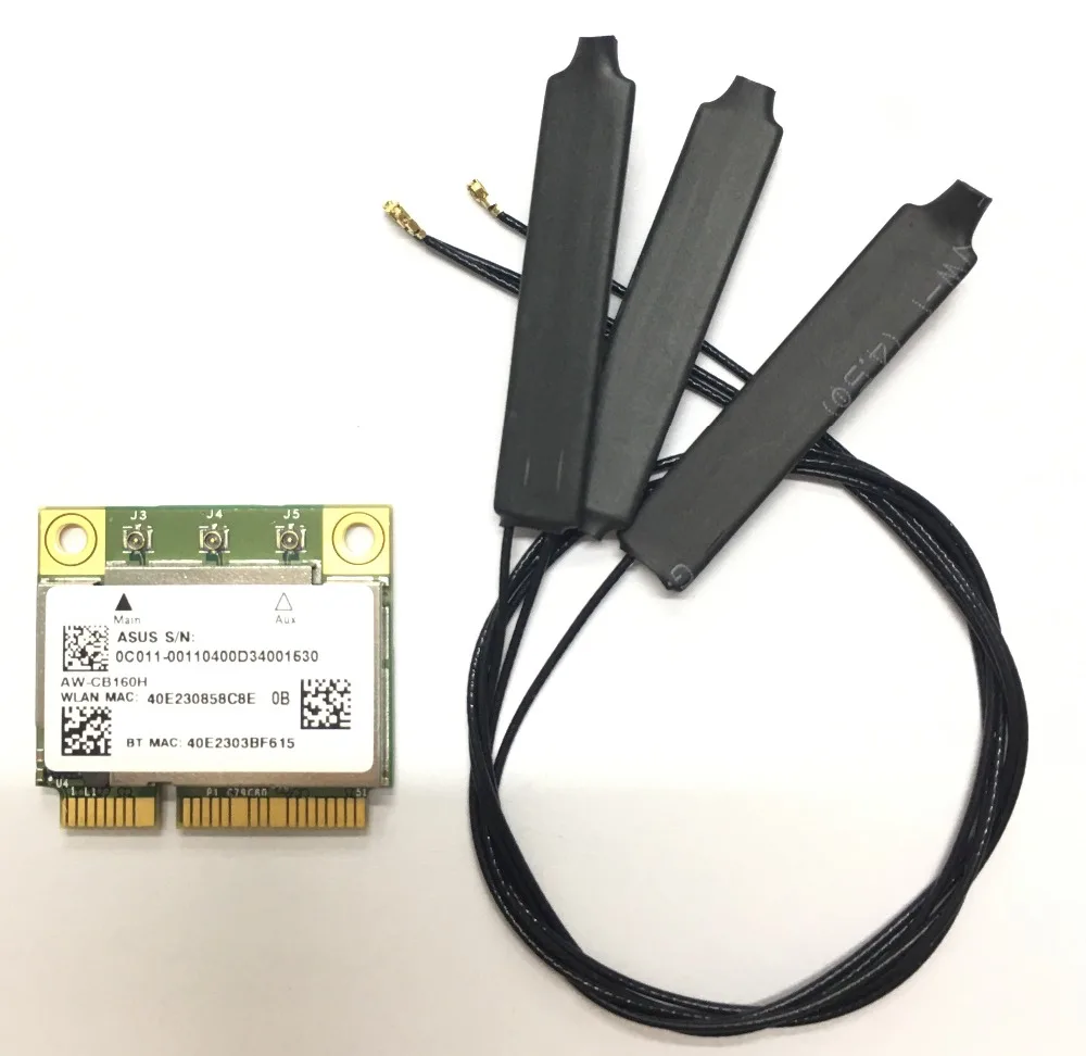 Беспроводная Wi Fi WLAN Bluetooth 1300 Mini PCI E карта AzureWave AW CB160H Broadcom BCM94360HMB 802.11AC 4 0 Мбит/с + 20 см