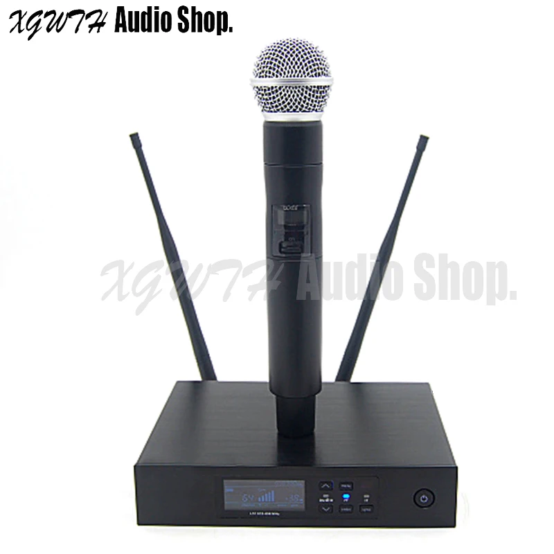 

True Diversity UHF Wireless Microphone System QLXD4 BETA58A SM58 Dynamic Cardioid Handheld Mic for Stage Karaoke DJ