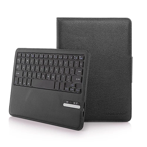 Горячая Bluetooth клавиатура чехол для iPad Air 1/2 Съемная Кожа Беспроводная клавиатура крышка для iPad 5/6 [iOS 10+ Поддержка] - Цвет: black color