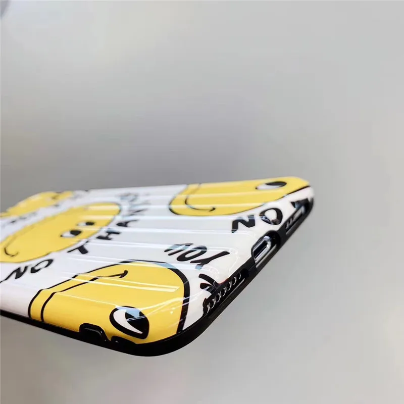 Surface luggage smiley phone case For iphone XS MAX XR X luxury TPU soft shell glossy 6 6s 7 8plus back cover |