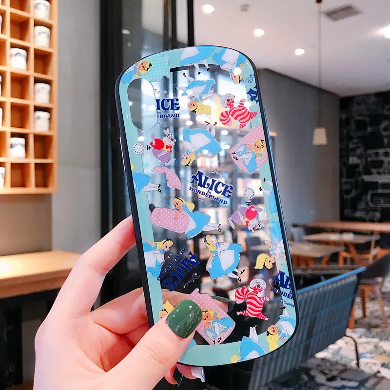Мультяшный чехол из закаленного стекла для телефона для iPhone X, XR, XS, MAX, 8, 7, 6s plus, милый Дамбо, Алиса, Белоснежка, защитное стекло, чехол