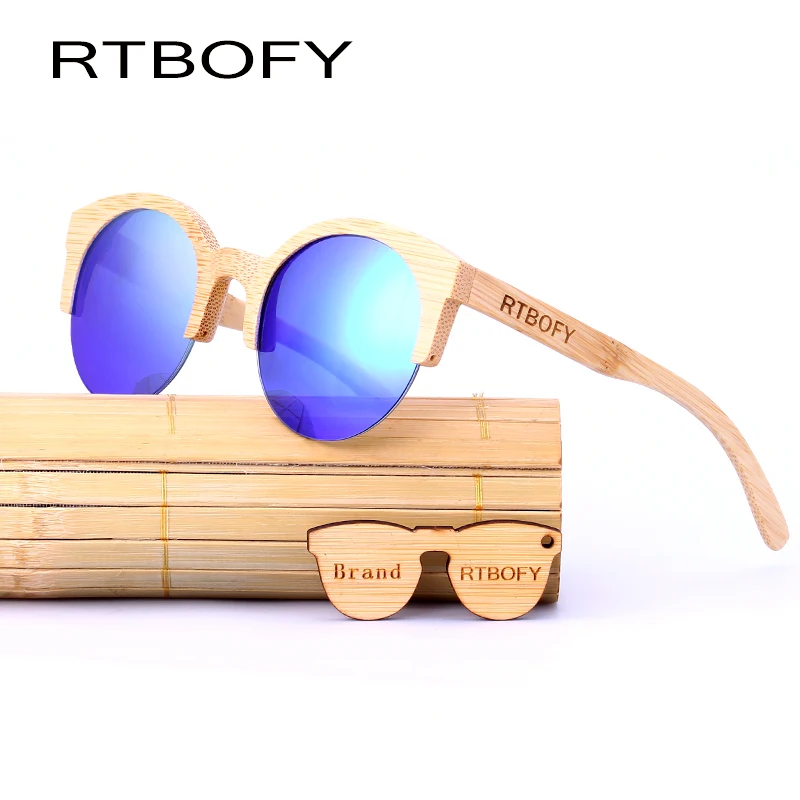 RTBOFY Древесины Солнцезащитные Очки Женщин 2017 Кошачий Глаз очки солнцезащитные