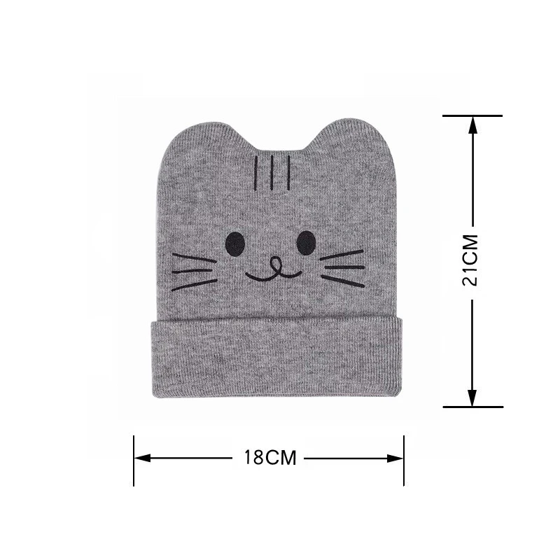 DreamShining Newborn Baby Hat Scarf Set Cartoon Cat Warm Hats Autumn Winter Toddler Beanie Protect Ear Cap Kids Scarves | Детская одежда