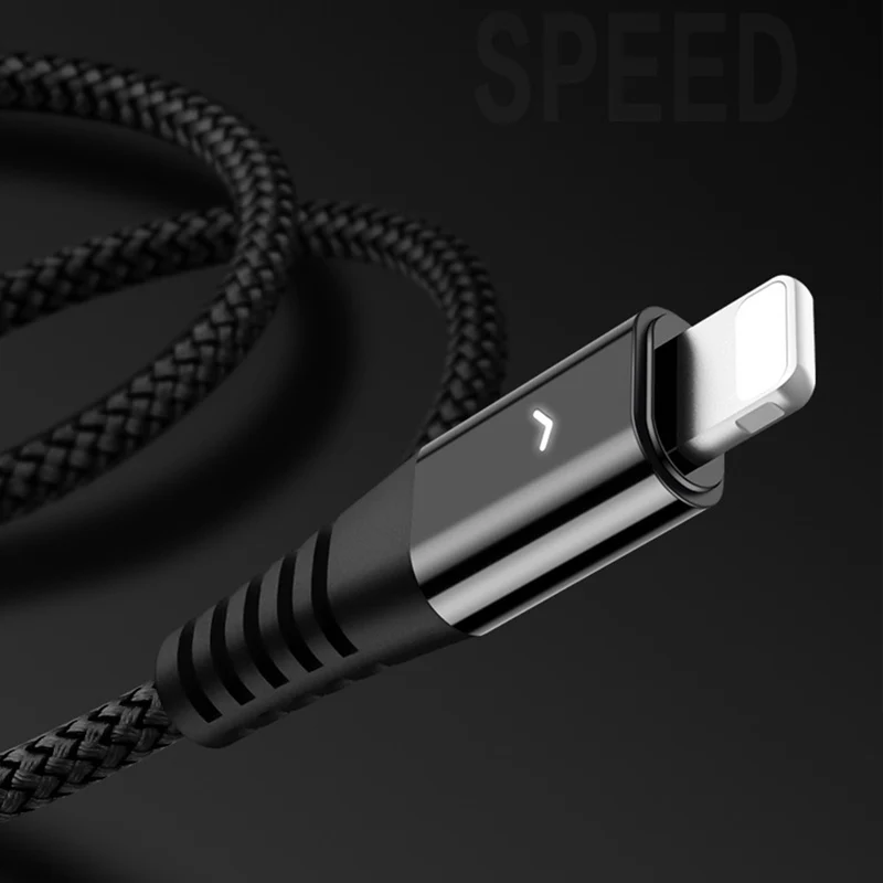 ! ACCEZZ нейлоновый осветительный кабель для iPhone X 7 Plus XR XS Max iPad MiNi 8 контактный USB