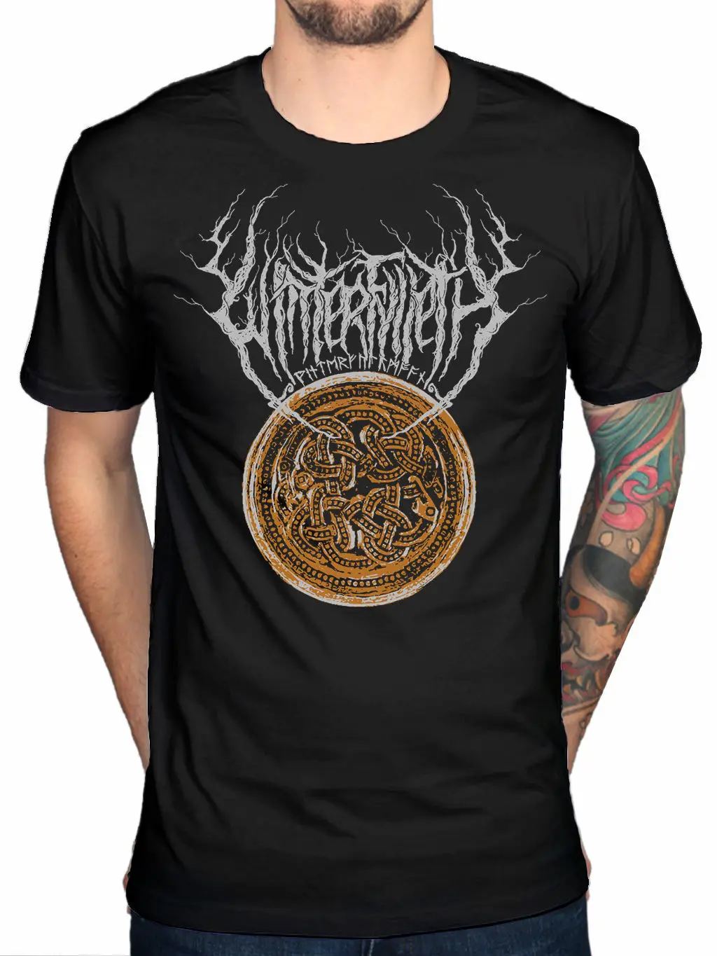 Официальный winterfylleth букле ремень известного бренда футболка на английском языке