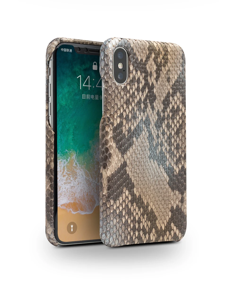 QIALINO роскошный изготовленный на заказ чехол из натуральной кожи питона для iPhone X Ультратонкий чехол для телефона для iPhone X для 5,8 дюймов