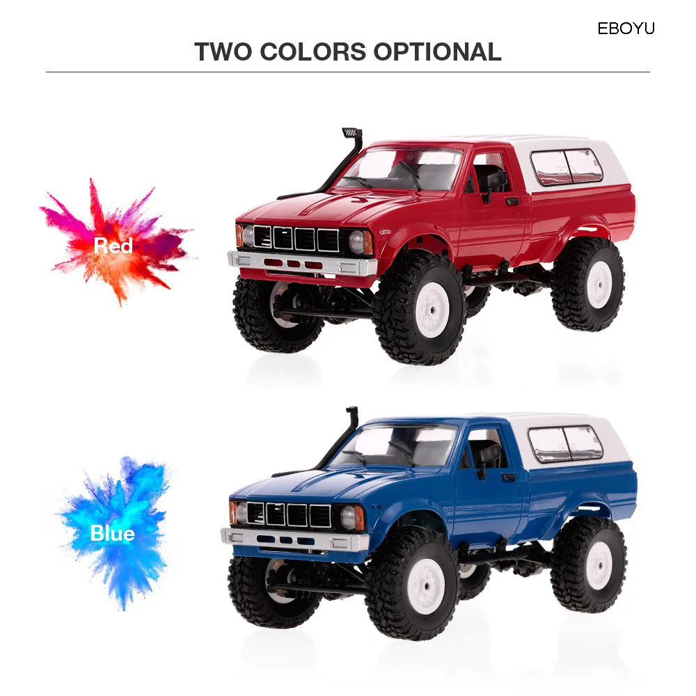 EBOYU WPL C24 1:16 2 4 ГГц 4WD RC автомобиль с фарой дистанционного управления гусеничный