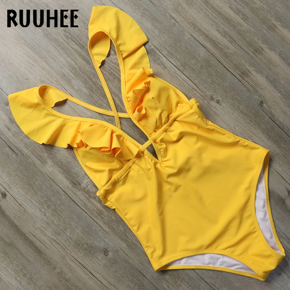 RUUHEE, сдельный купальник, купальный костюм, для женщин,, купальный костюм, винтажный, пляжный, пуш-ап, бандаж, купальник, монокини