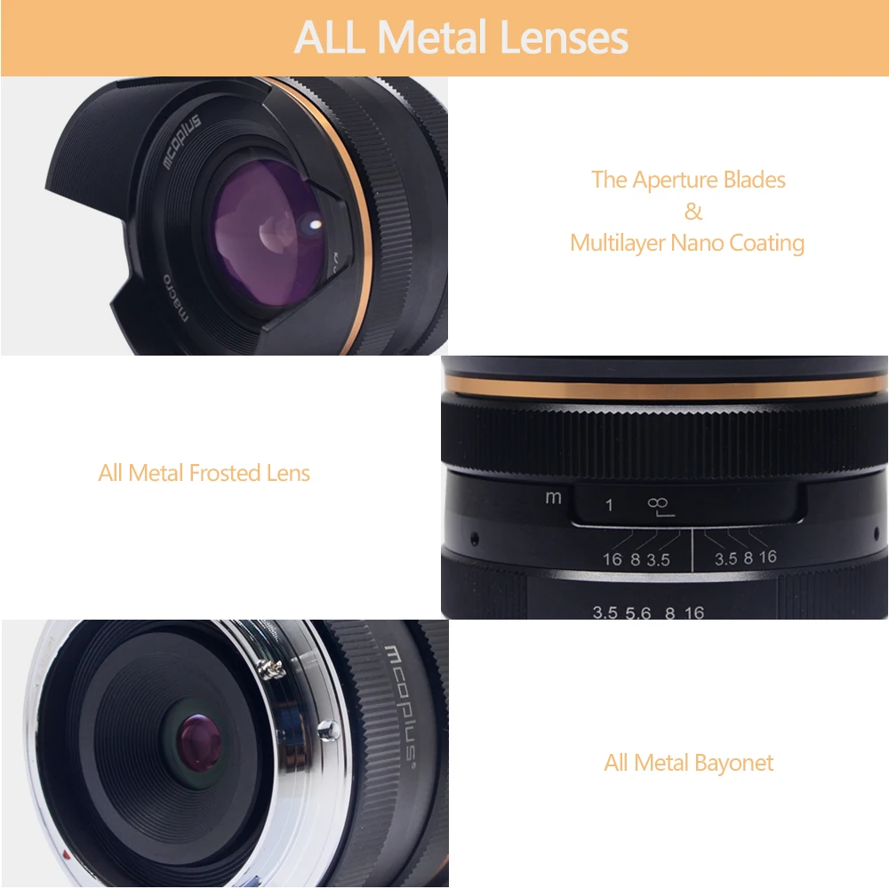 Mcoplus 14 мм f/3,5 APS-C Широкоугольный макро объектив с ручным фокусом для sony E-mount/для Fuji X-mount/для M4/3