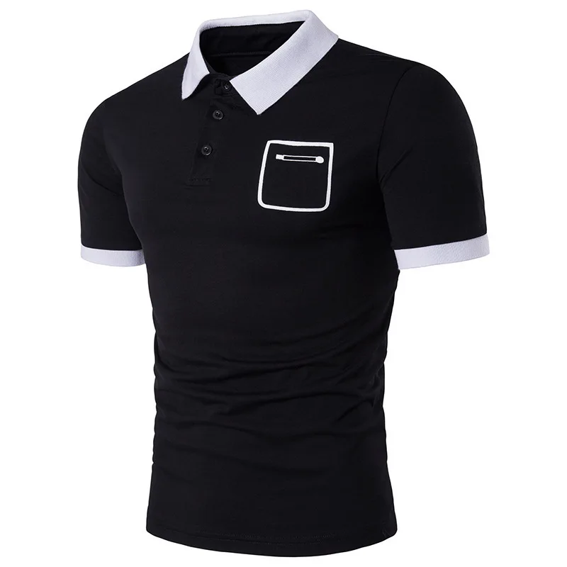 2018 men's summer polo shirt new collar short-sleeved Korean Slim printed male | Мужская одежда