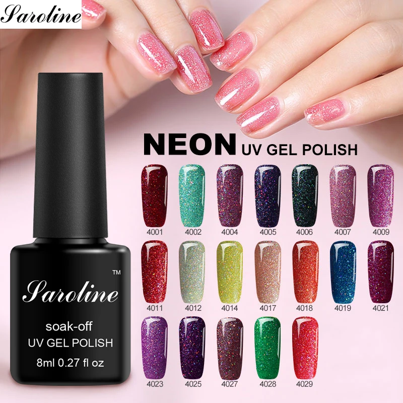 Saroline Lucky Гель лак DIY Набор для дизайна ногтей яркие цвета Блестящий новейший