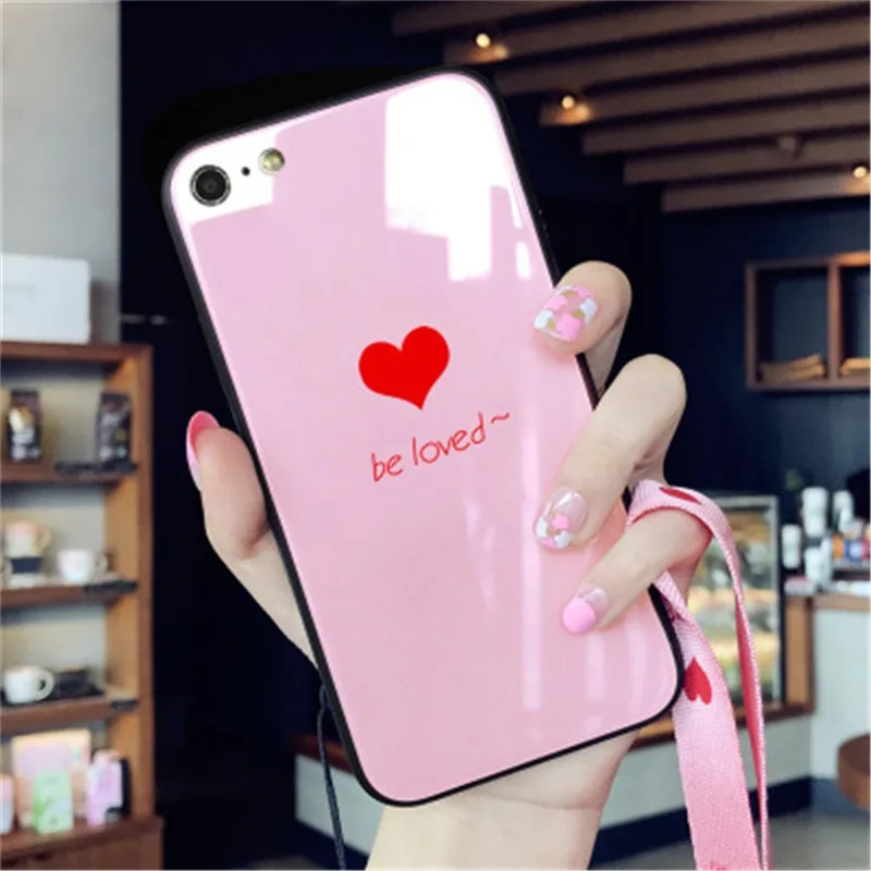 Задняя крышка из закаленного стекла Be Love Heart + гибридная рамка ТПУ идеально