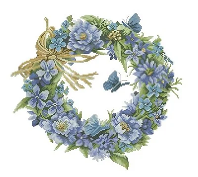 Рукоделие вышивка крестиком наборы для вышивки 11CT 14CT и 16CT синий венок | Дом сад