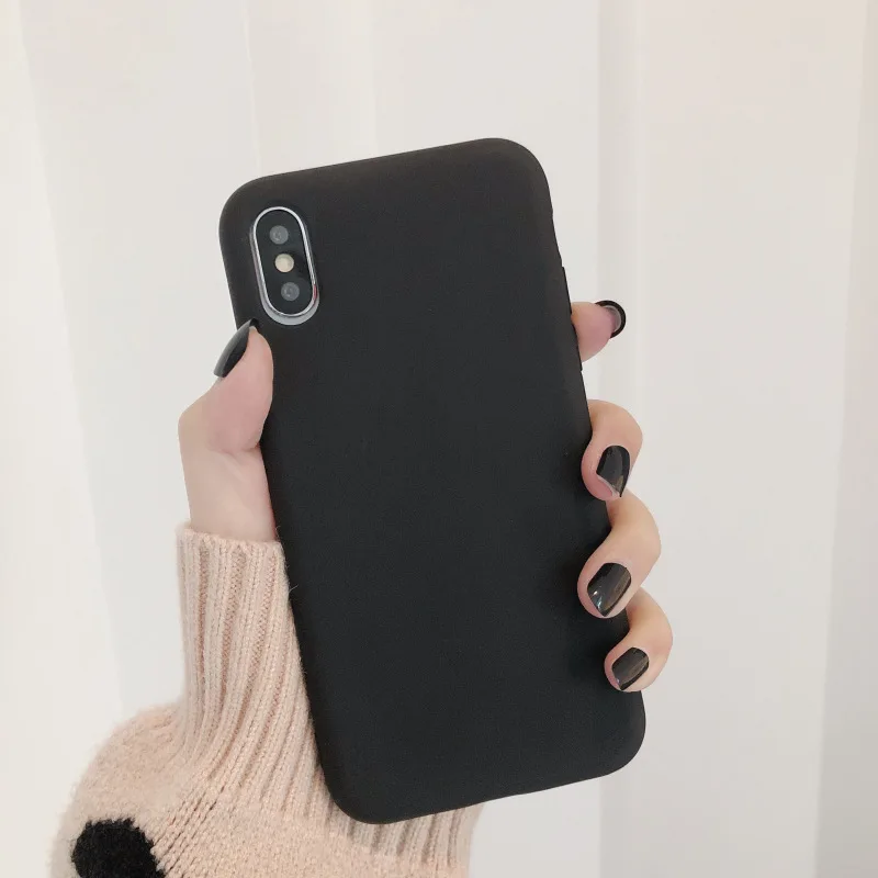 Роскошные однотонные чехлы для телефонов iPhone 11 Pro XR XS Max 6 6S 7 8 Plus X SE 2 Мягкая