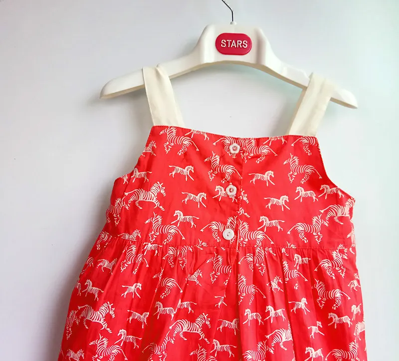 Girl print dress with a zebra children's cotton Suspender Cute girl Summer Floral Toddler kids Sleeveless Dress | Детская одежда и