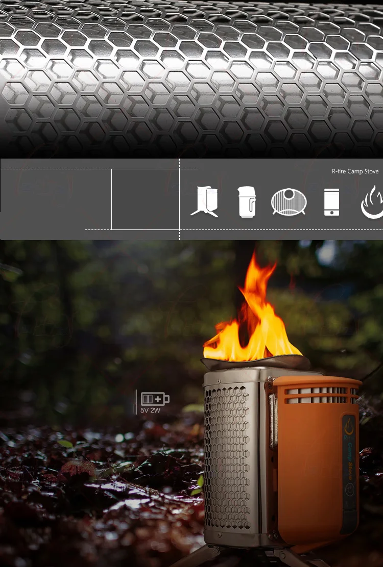 CampStove нержавеющая сталь плита устройство для дровяной печи Открытый походный рюкзак для пикника Кухня барбекю 1 шт