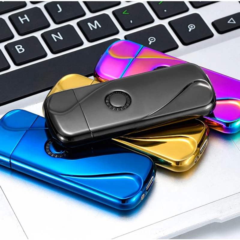 USB Перезаряжаемые электронные плазмы Зажигалка лед лица ультра тонкий