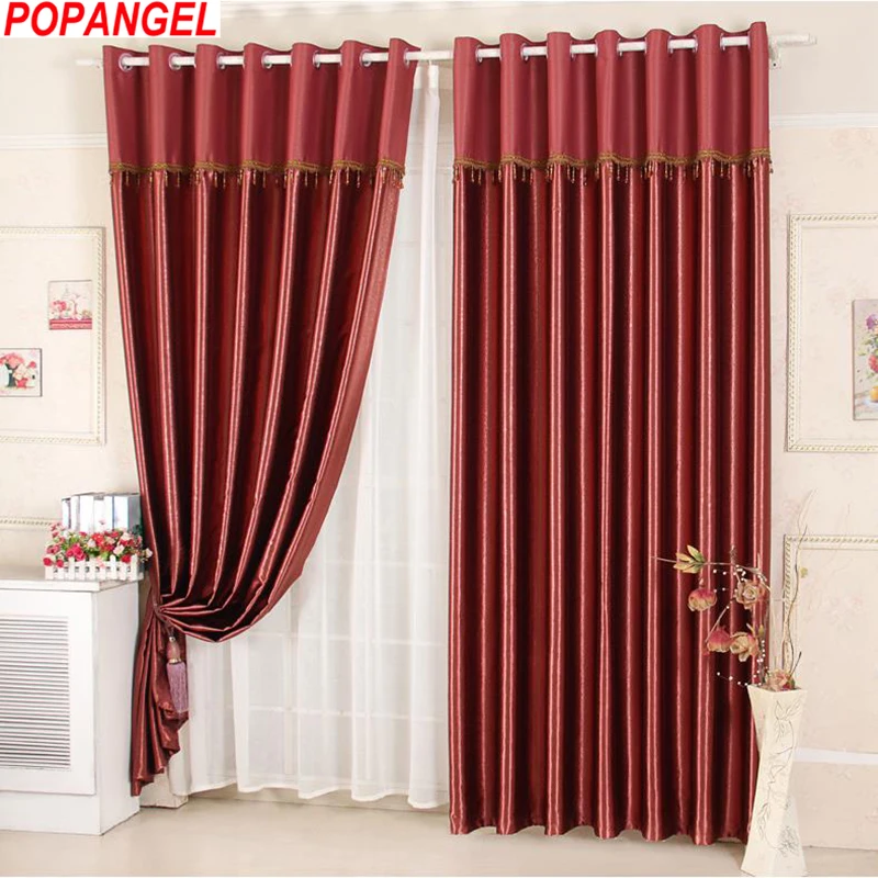 Популярные затемняющие оконные шторы Popangel для гостиной из полиэстера с