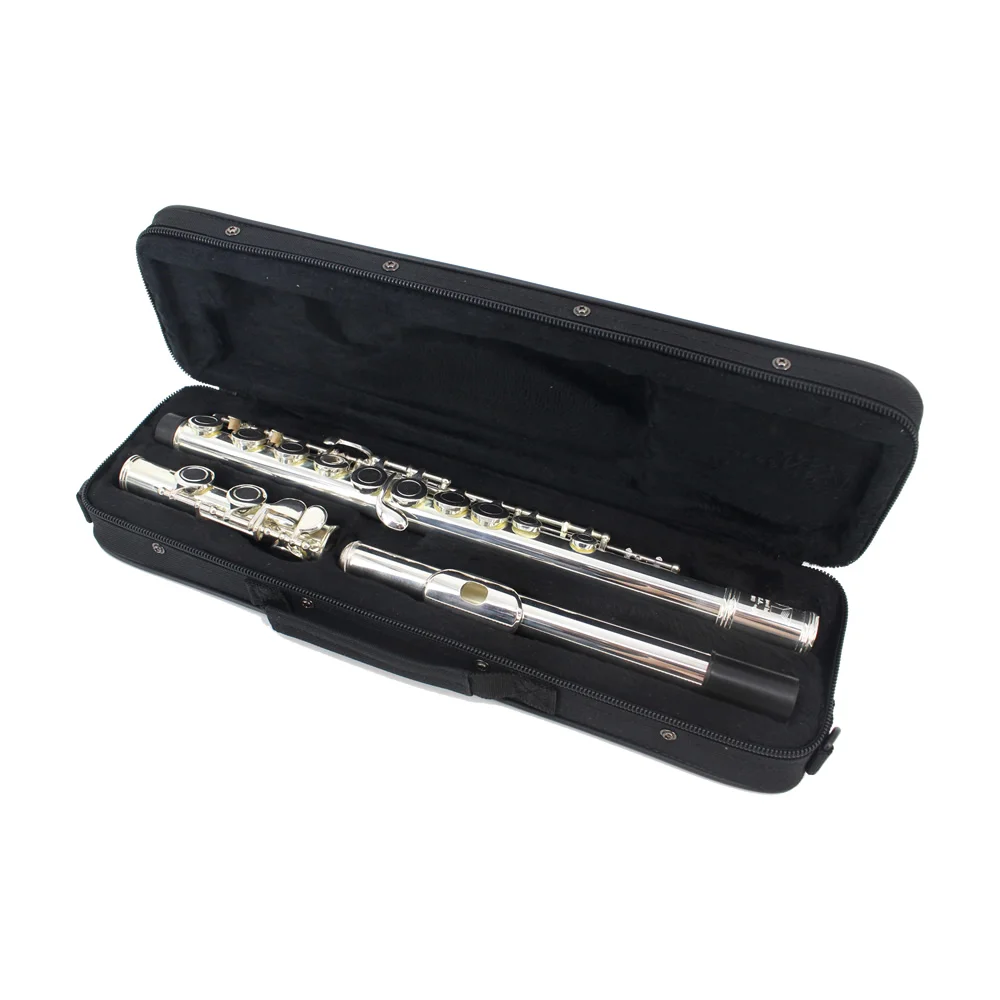 Instrumento de Sopro com Case Chave de Fenda Marca Jinyin Buracos Chave Flauta Cupronickel Sliver Chapeado Pano Limpeza Vara 16 c