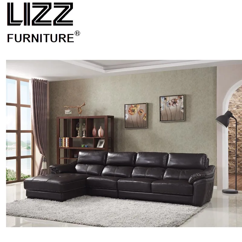 Loveseat современный кожаный 3-х местный с шезлонг Lesure Divani мебель для гостиной