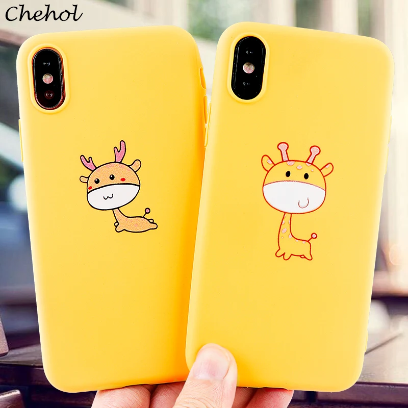 Couple Phone Cases for IPhone X XS MAX XR 8 7 6 S Plus Case Cute Deer Shell Soft Silicone Fitted Mobile Covers Accessories | Мобильные