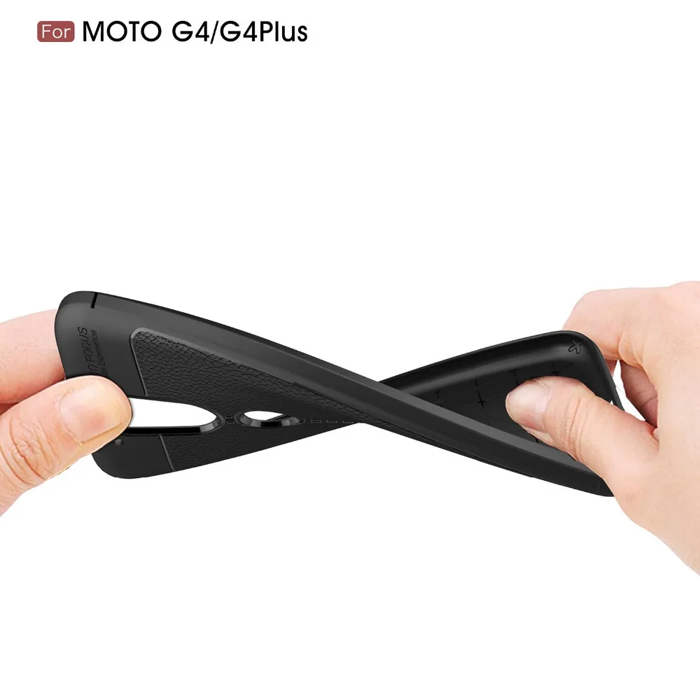 Мягкий ТПУ чехол для телефона BEFOSSON Moto G4 зернистый кожаный личи plus | Мобильные