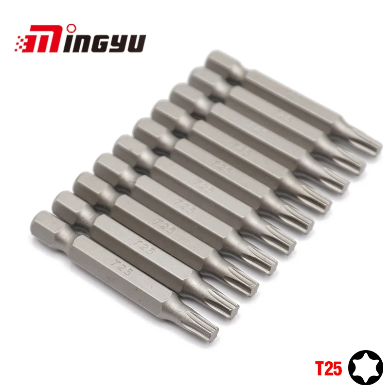 Набор отверток Torx T25 10 шт. 1/4 дюйма 50 мм набор инструментов для ремонта сверл с