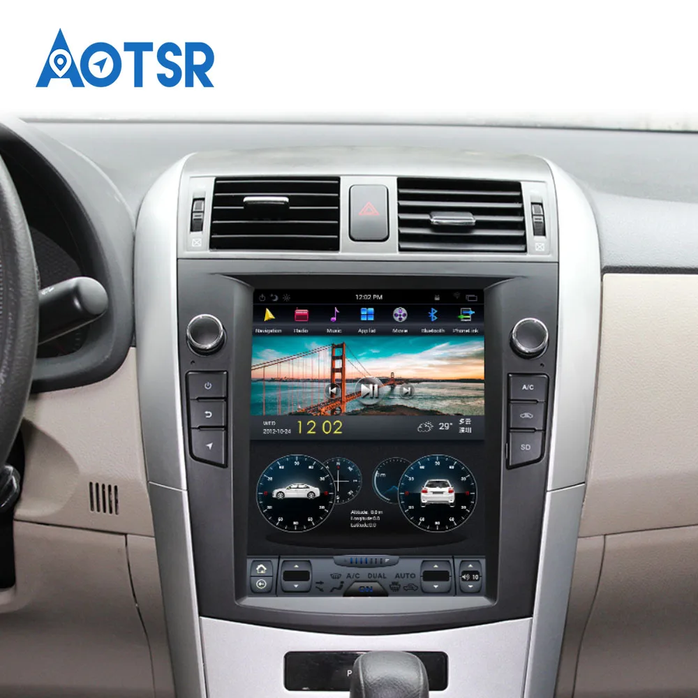 Android 8,1 Tesla стиль ips автомобильный DVD плеер gps навигация для Toyota Corolla 2007-2013 стерео радио магнитофон мультимедиа