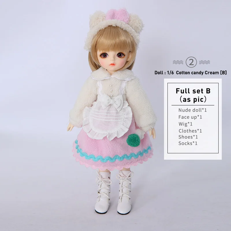 1/6 BJD кукла полный набор костюм Linachouchou DaisyA MiuCotton Конфеты Крем Мелисса Хлоя милый YOSD парик одежда обувь Littlefee полный набор - Цвет: Candy FullsetB