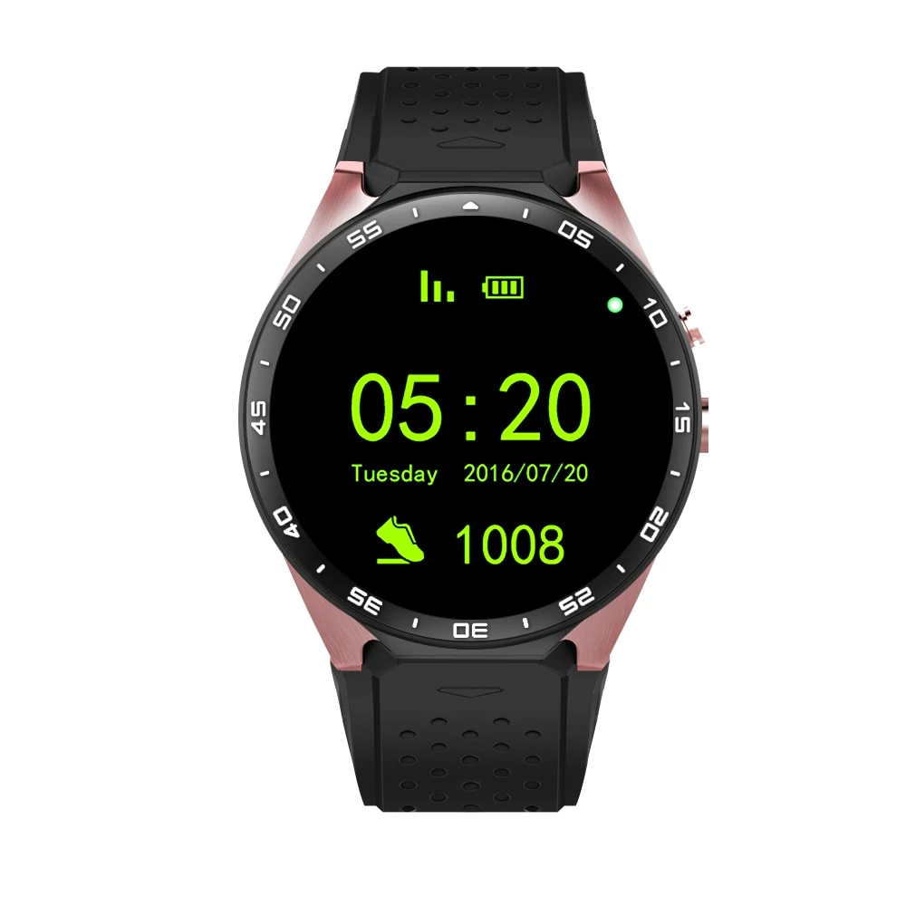 Круглый KW88 Smart Watch Android 1.39 Дюймов IPS сенсорный экран MTK6580 Quad Core 1.3 ГГЦ 2.0Mp камера 3 Г