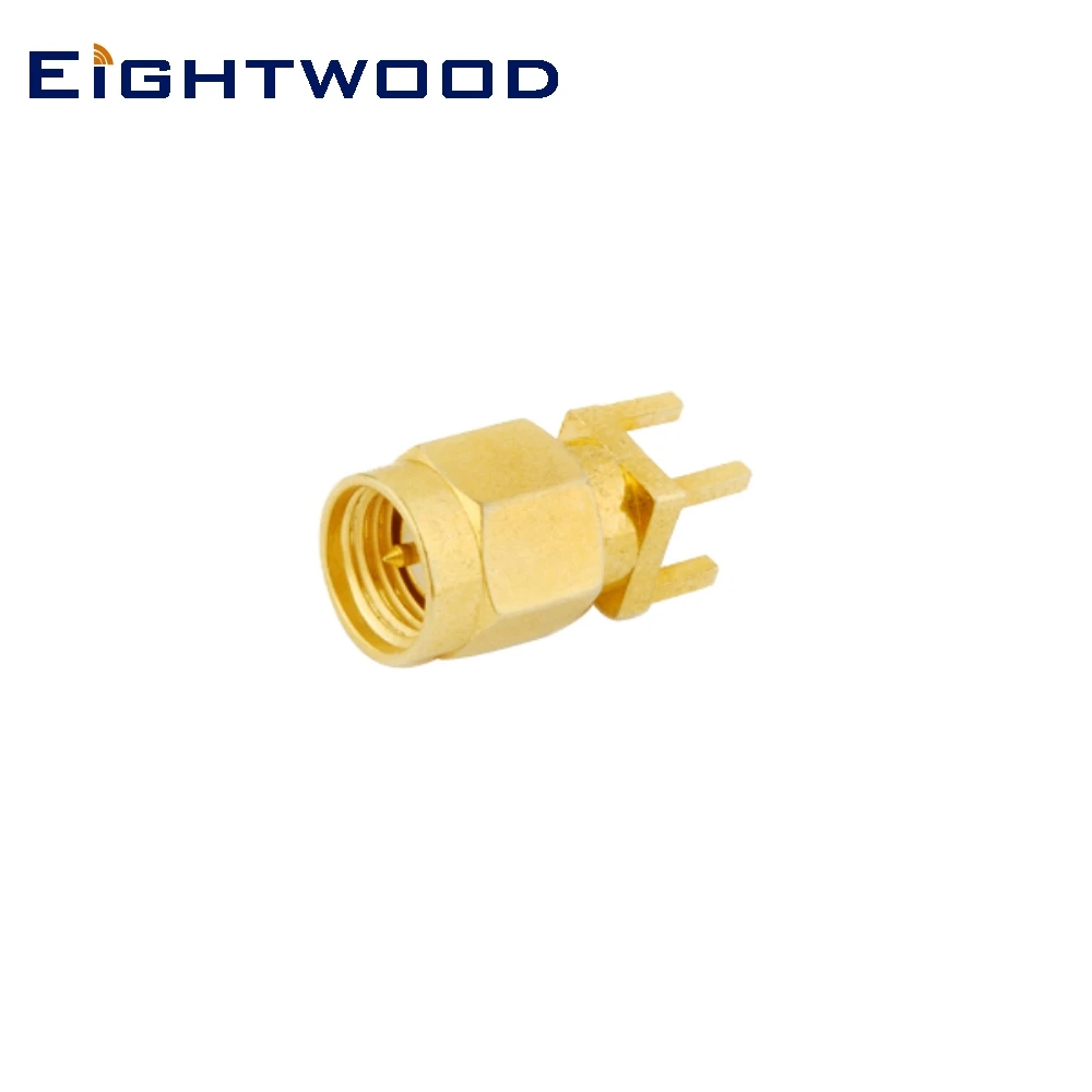 Eightwood 5 шт. SMA штекер RF коаксиальный разъем монтаж печатной платы прямой адаптер
